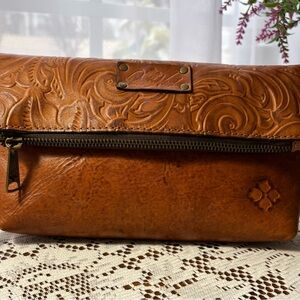 Patricia Nash Brown Clutch with Embossed Leather Design